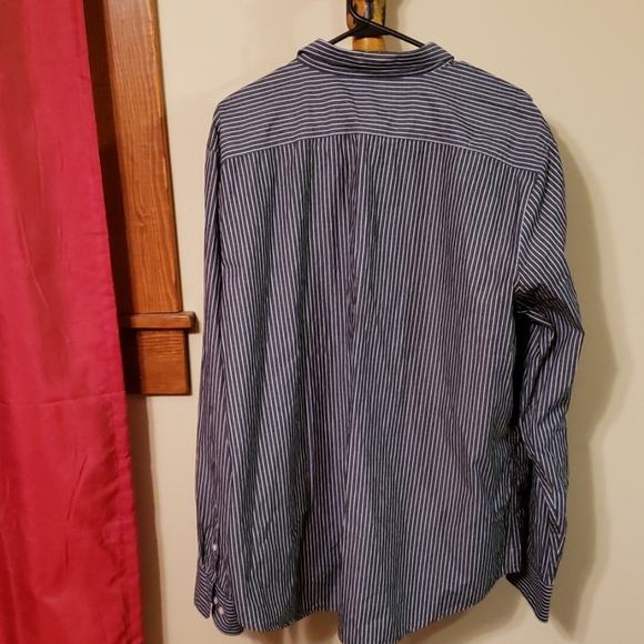 🎉 HP🎉 EXPRESS Men Textured Stripe Button Down Shirt size XXL - Picture 4 of 4